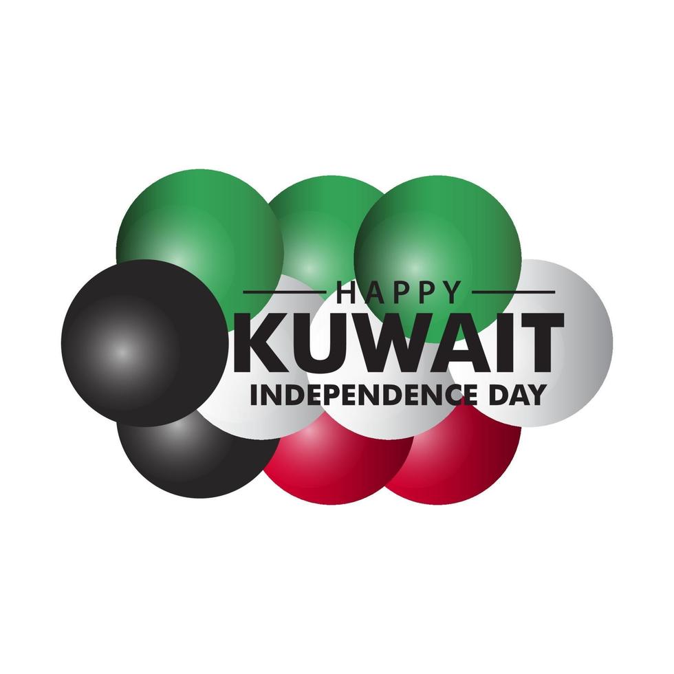 illustrazione felice di progettazione del modello di vettore di festa dell'indipendenza del kuwait
