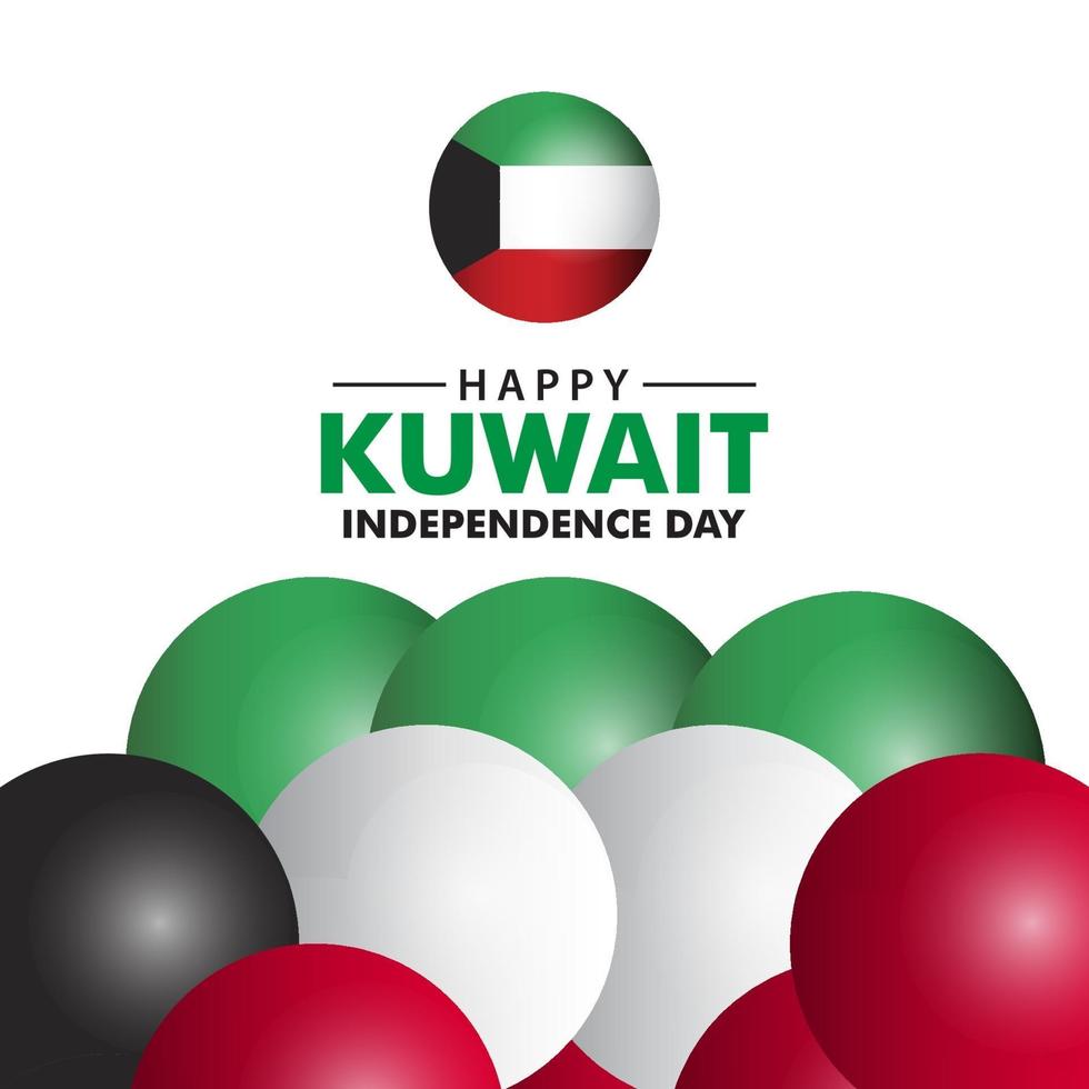 illustrazione felice di progettazione del modello di vettore di festa dell'indipendenza del kuwait