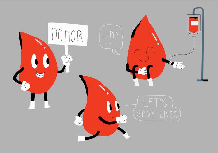 Illustrazione divertente di vettore della mascotte del carattere dell'azionamento del sangue