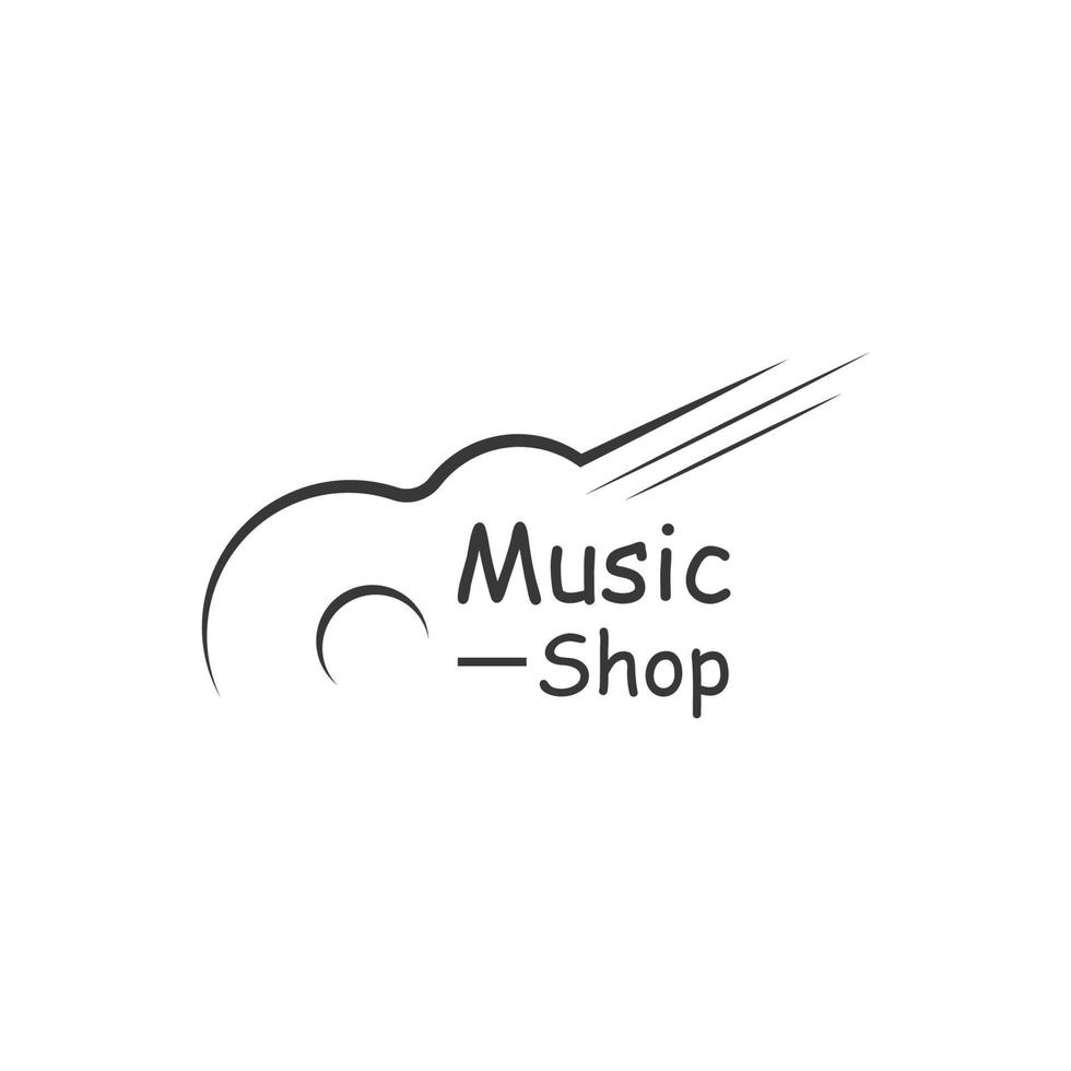 chitarra musicale strumento logo modello con semplice forma. vettore