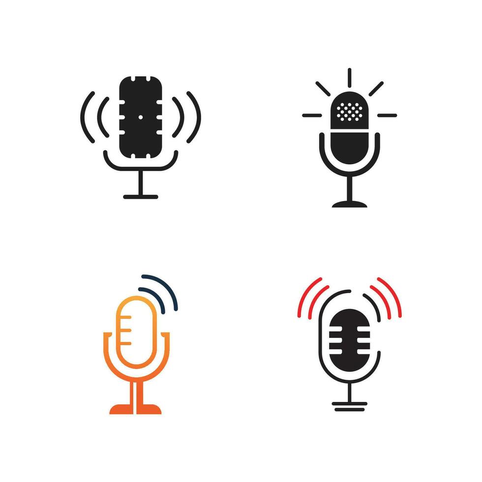 Podcast logo vettore illustrazione design