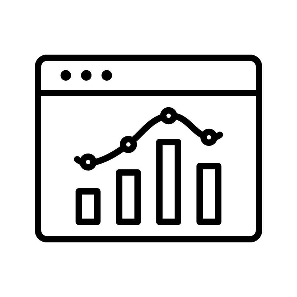 icona di analisi dei dati del sito web vettore