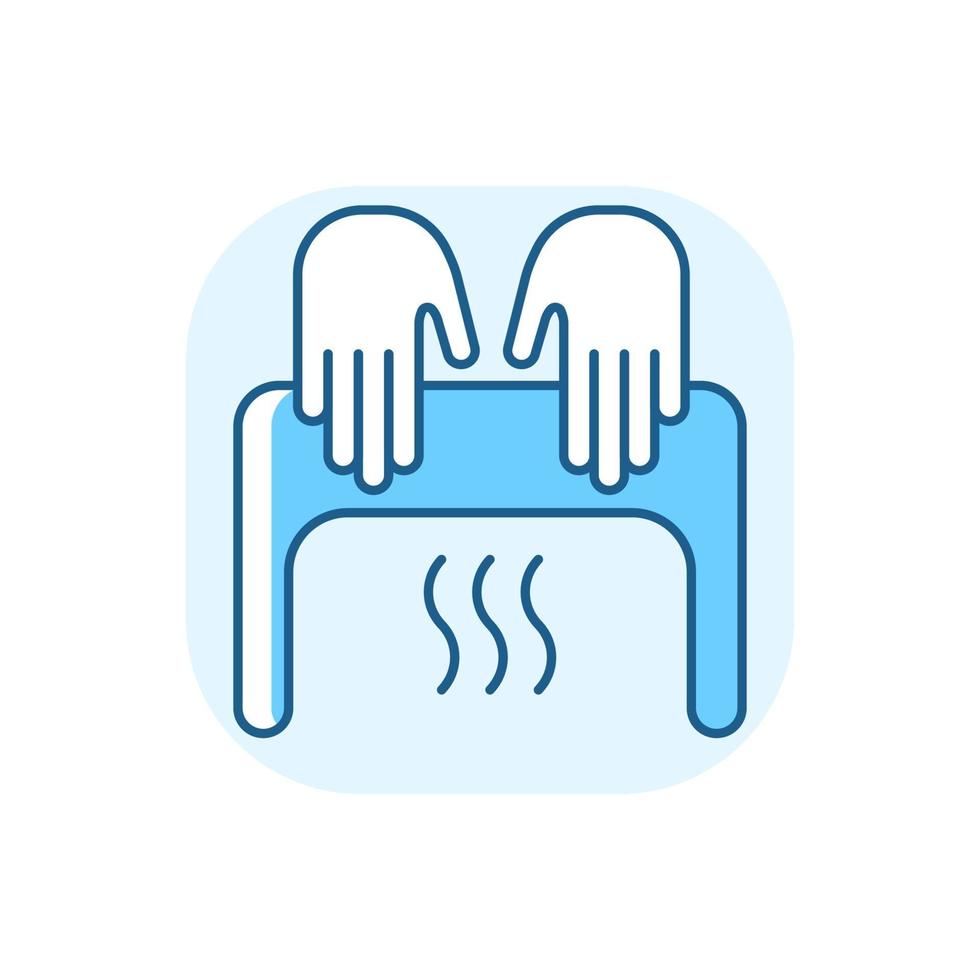 icona colore blu rgb dell'asciugamani automatico vettore