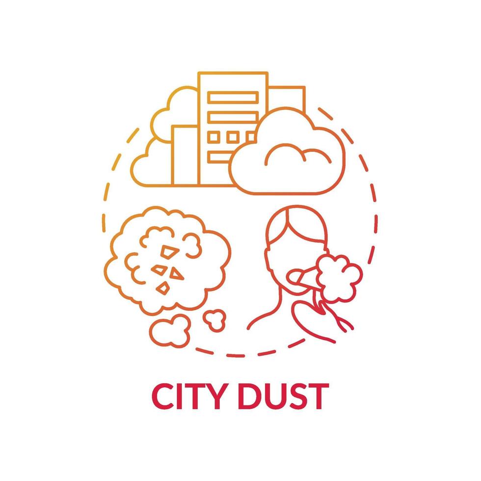 icona del concetto di polvere di città. idea sottile linea illustrazione vettore