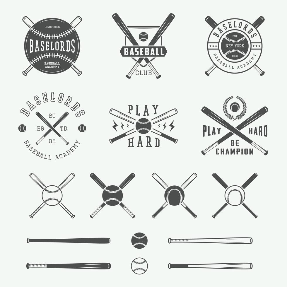Vintage ▾ baseball loghi, emblemi, badge e design elementi. vettore illustrazione