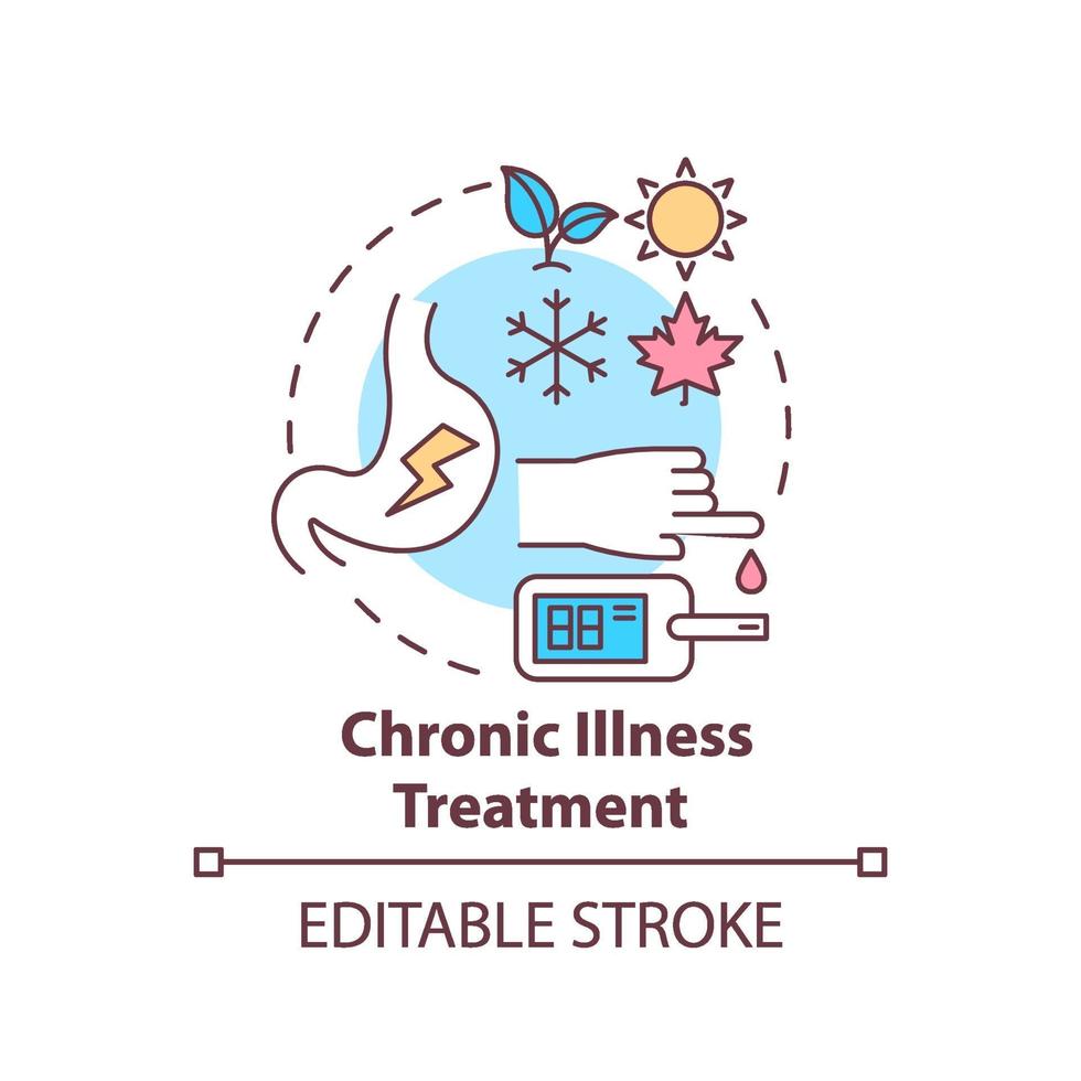 icona di concetto di trattamento di malattia cronica vettore