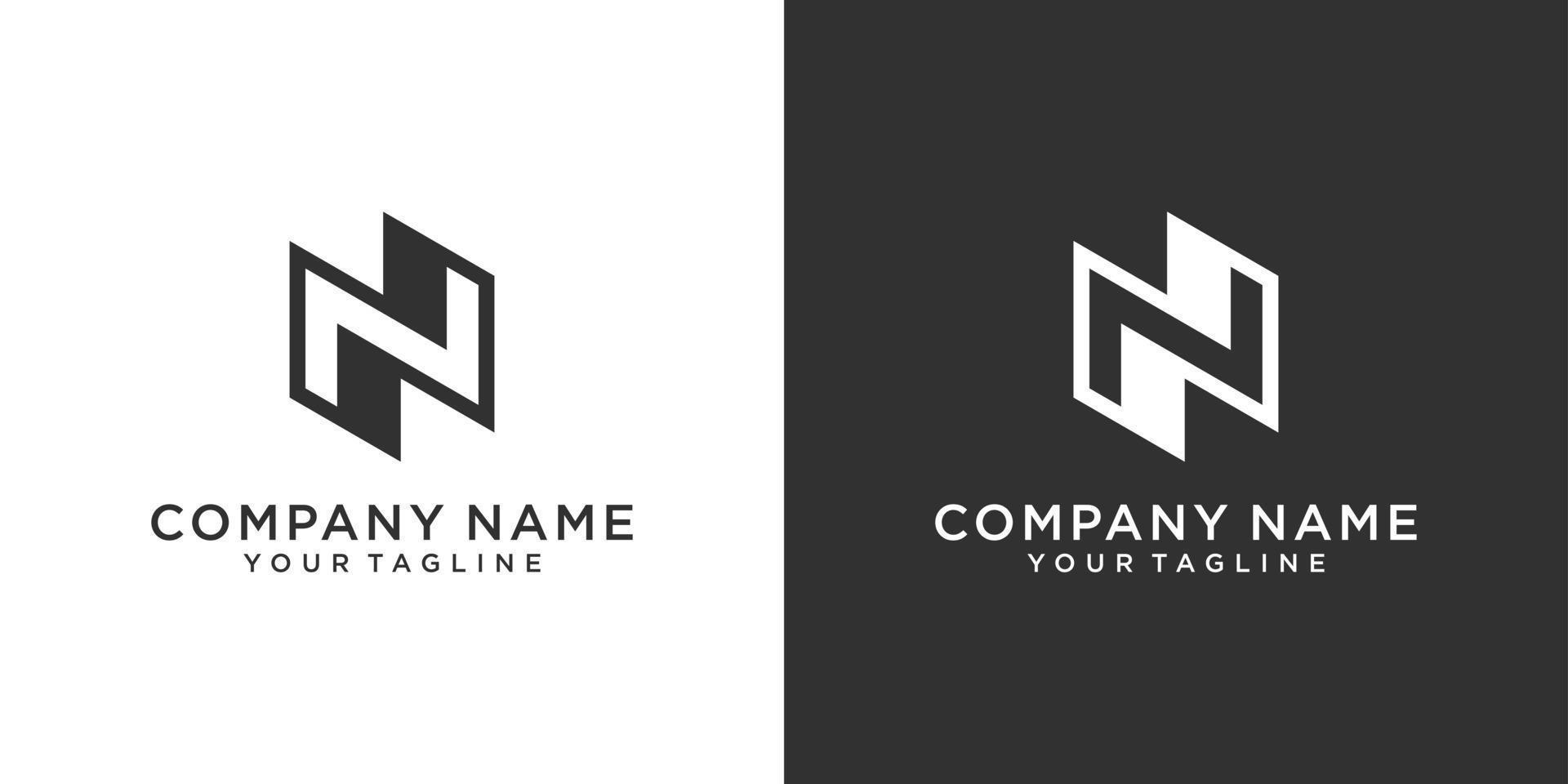 iniziale lettera n monogramma logo design vettore