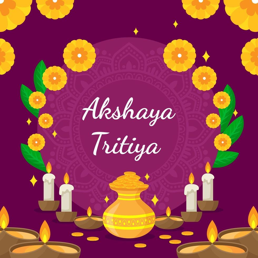 akshaya tritiya sfondo in design piatto vettore