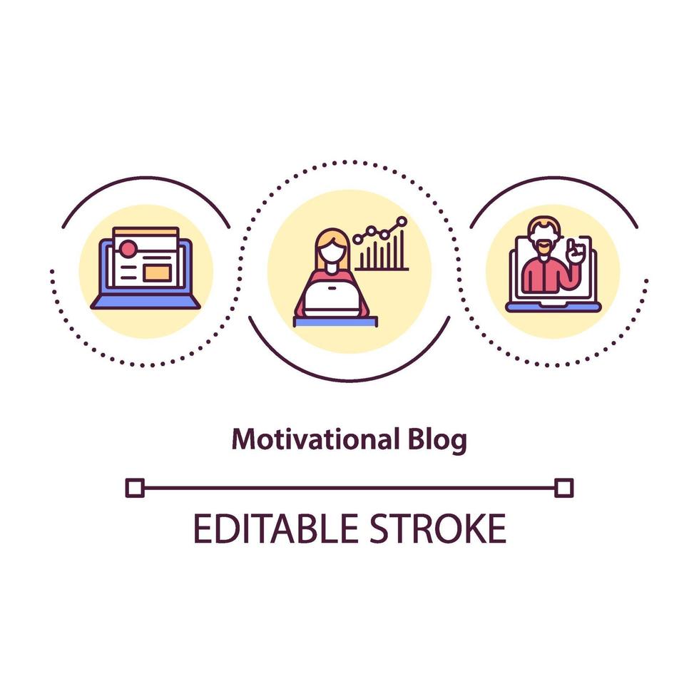 icona del concetto di blog motivazionale vettore