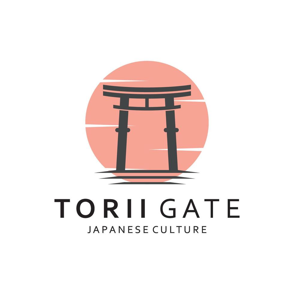 giapponese torii cancello logo design vettore illustrazione modello
