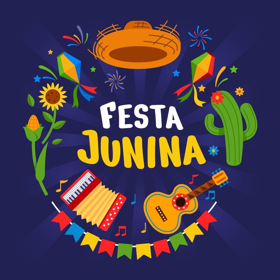 festa junina celebrazione sfondo vettore