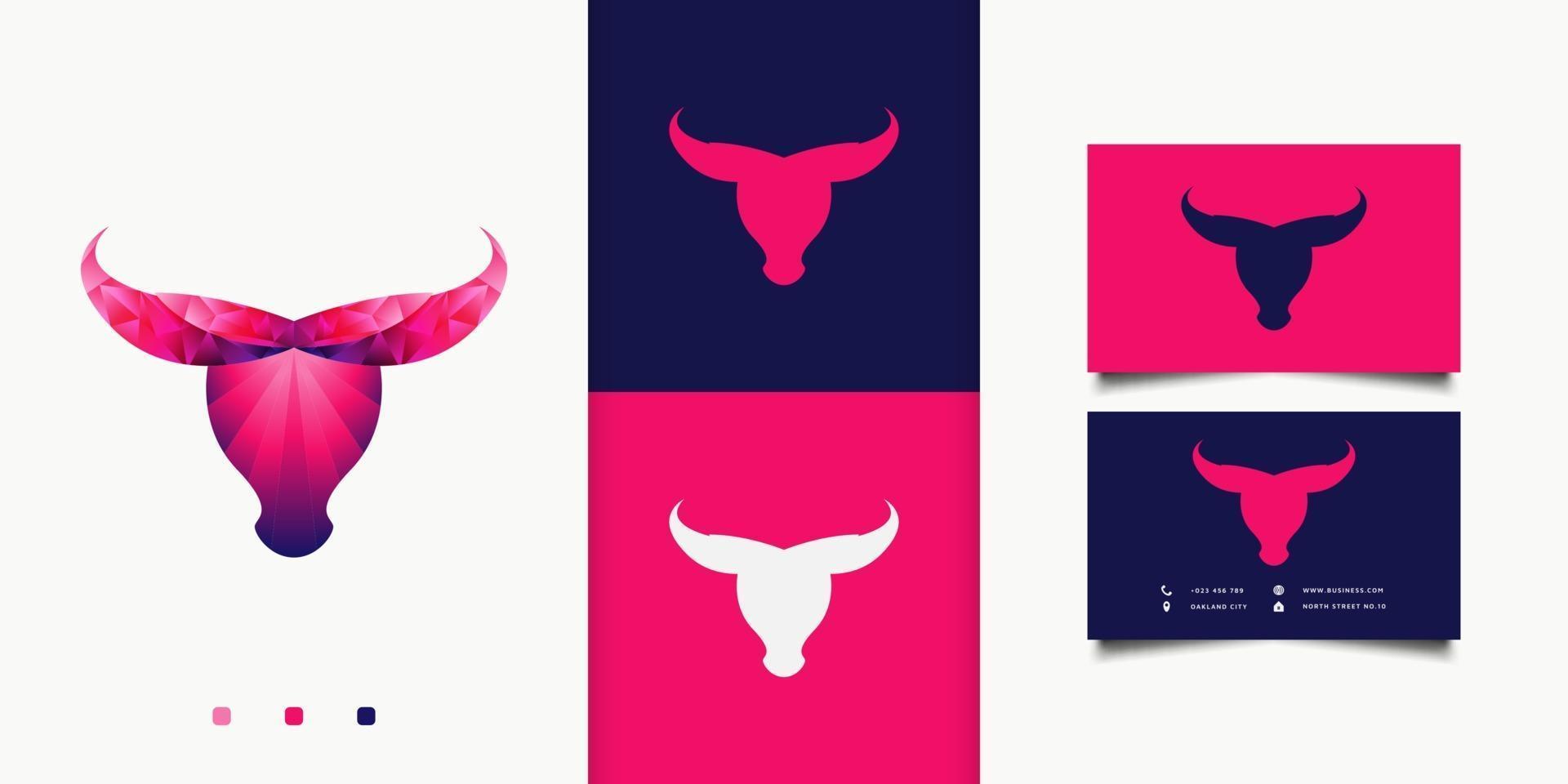 logo design testa di toro con concetto di poligono colorato per la tua identità aziendale vettore