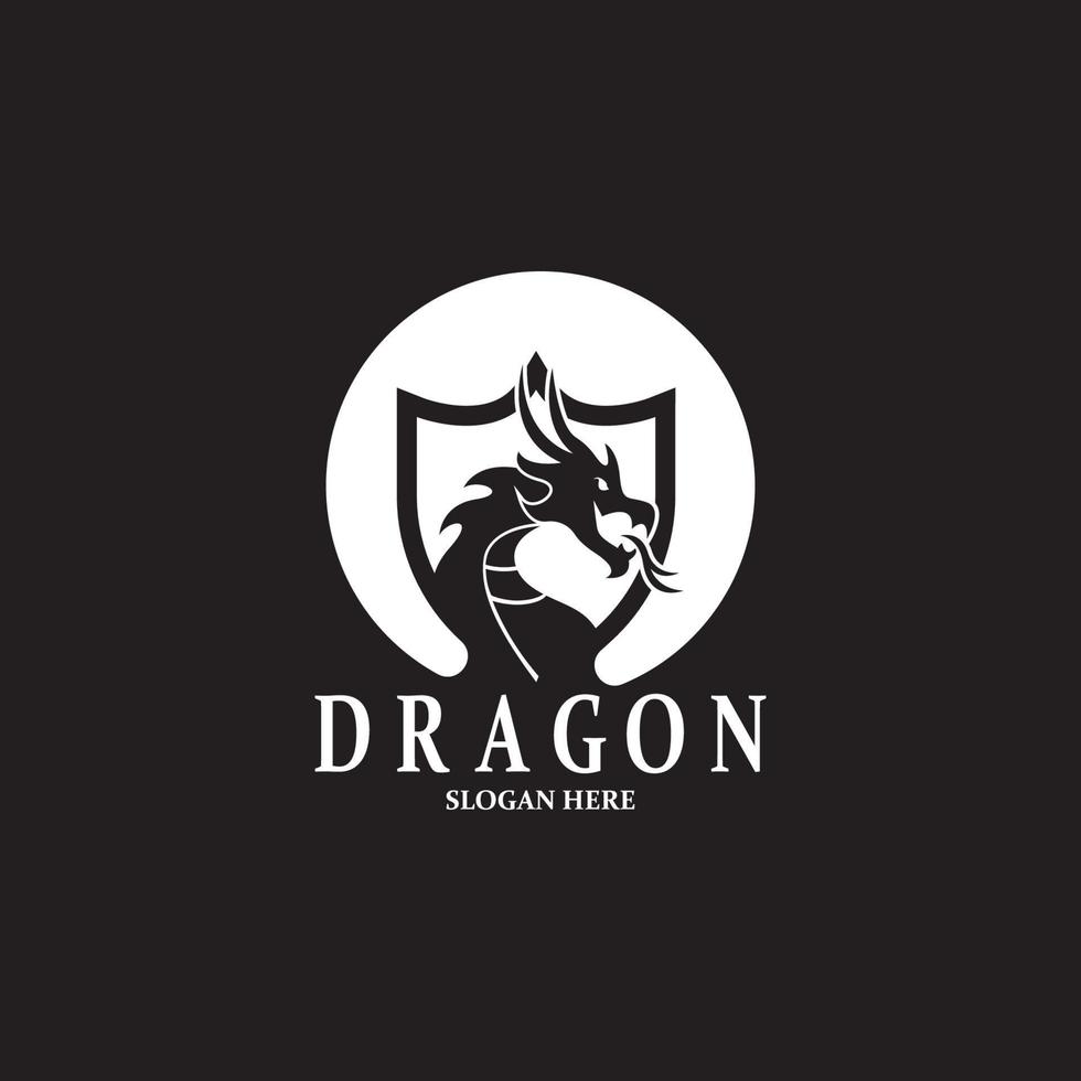 Drago silhouette icona simbolo vettore illustrazione