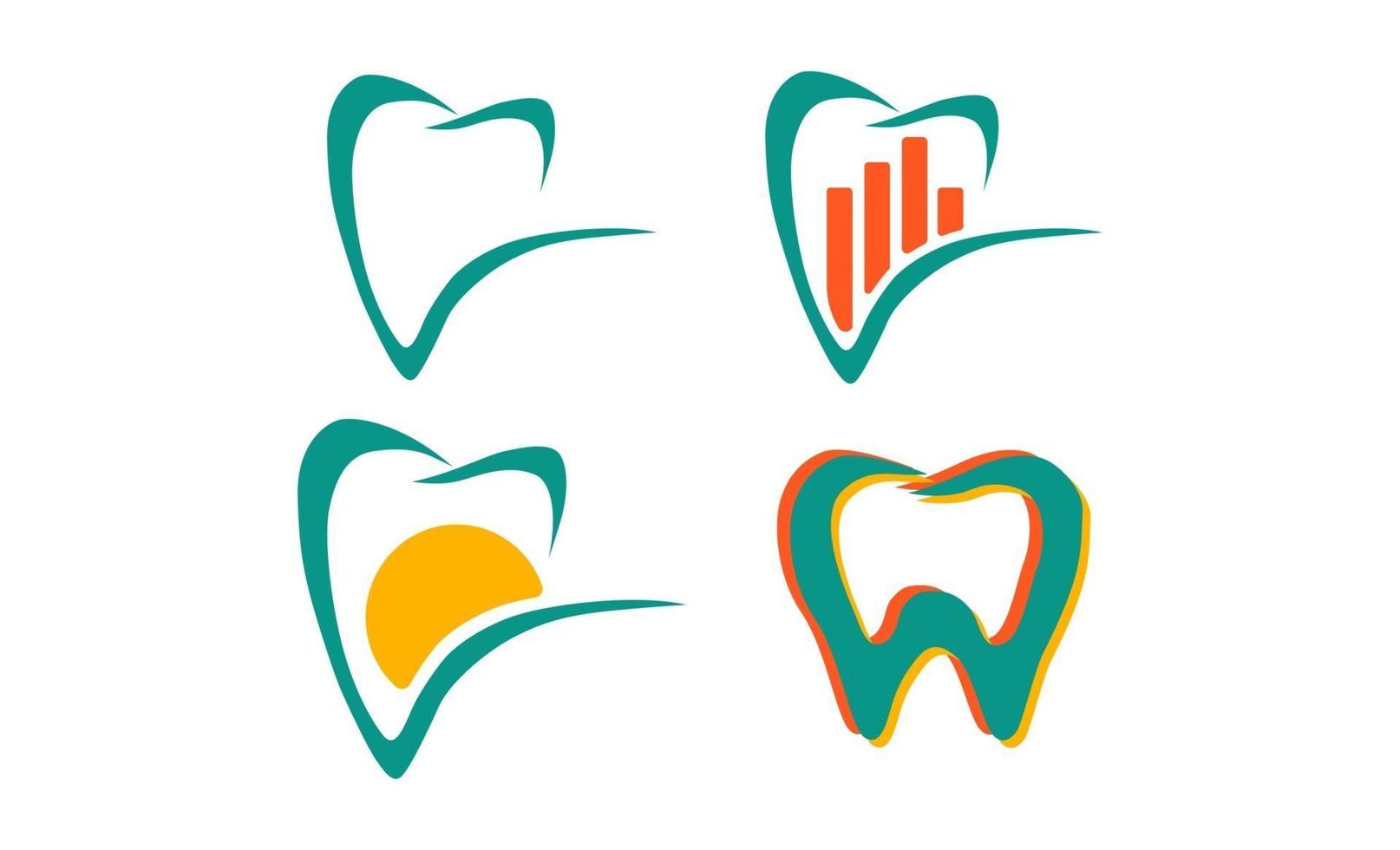 elemento dell'icona dell'illustrazione di vettore del modello di logo di affari di salute del dente dentale