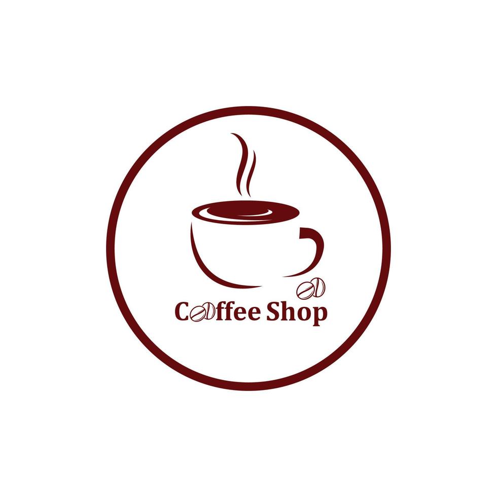 icona di vettore del modello di logo dei chicchi di caffè
