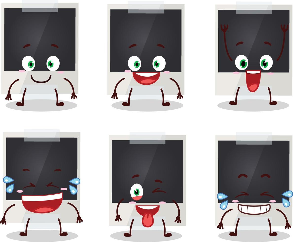 cartone animato personaggio di nero polaroid con Sorridi espressione vettore