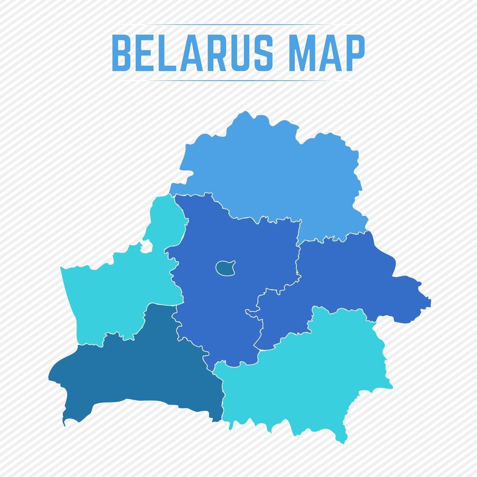 Bielorussia mappa dettagliata con gli stati vettore