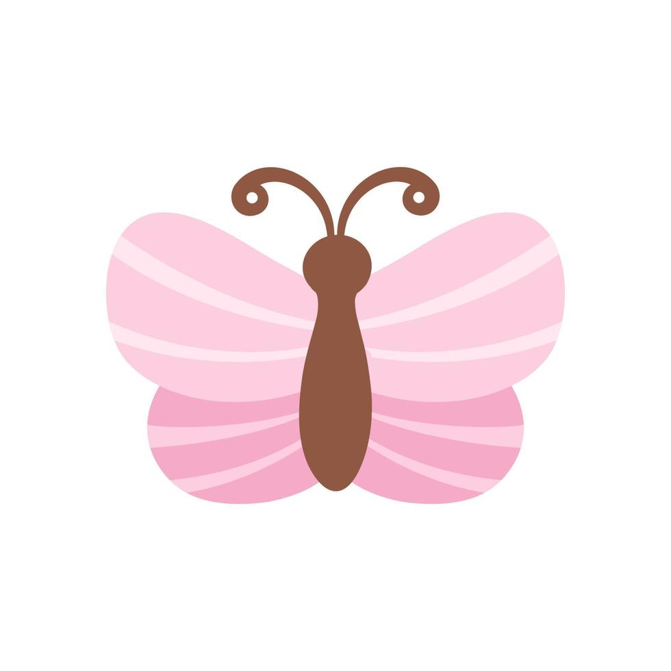 carino rosa farfalla icona logo vettore illustrazione isolato su bianca sfondo