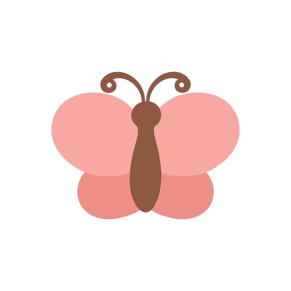 semplice rosa farfalla icona logo vettore illustrazione isolato su bianca sfondo