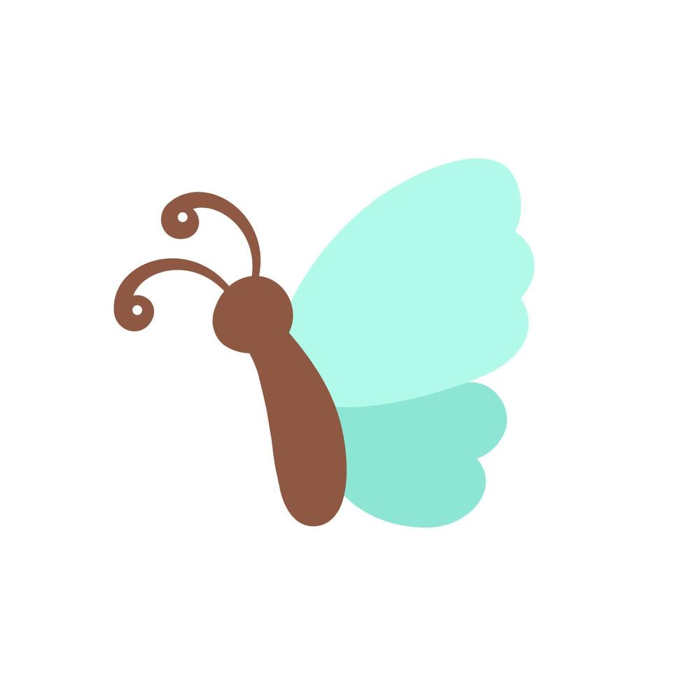 carino semplice farfalla icona logo vettore illustrazione isolato su bianca sfondo