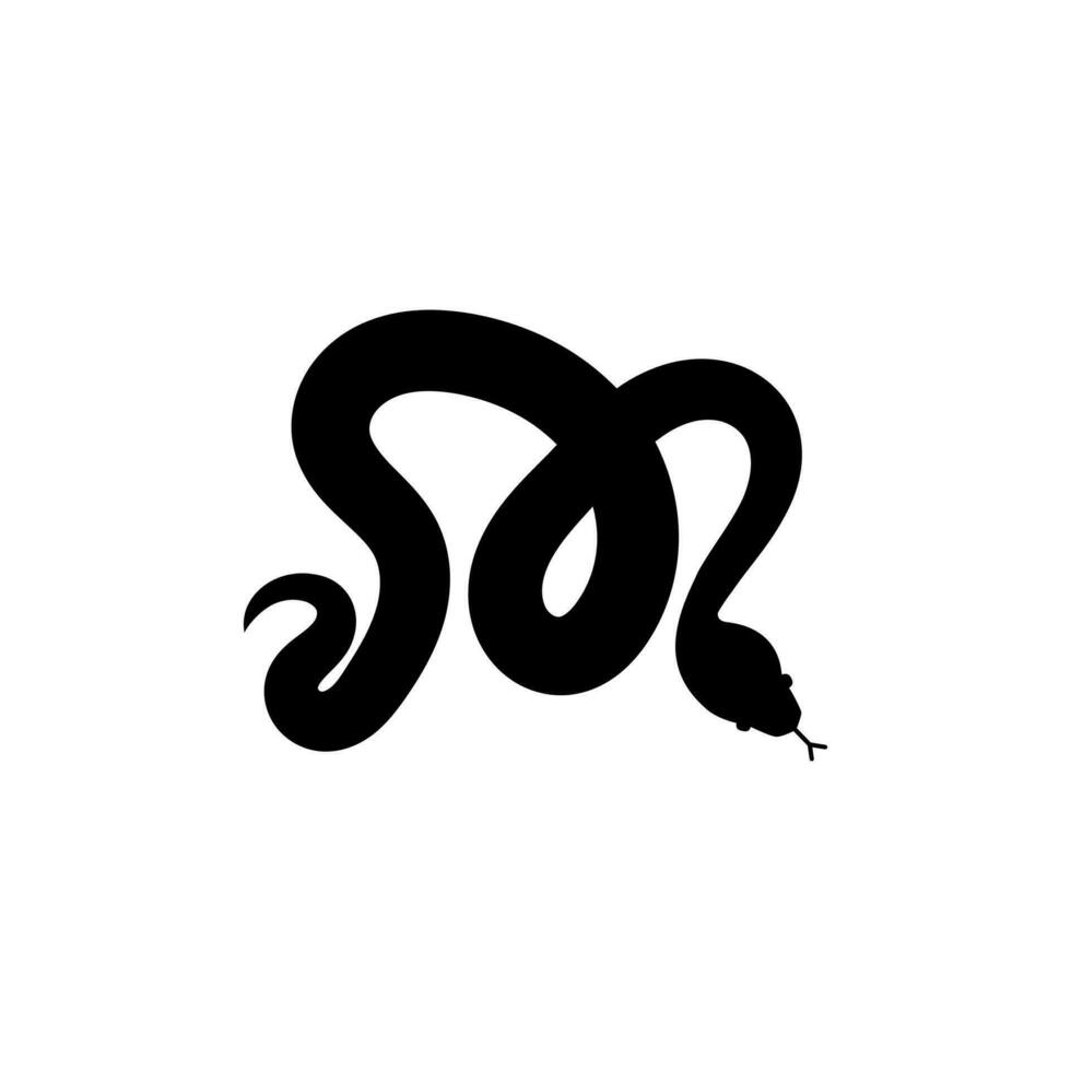 serpente lettera m logo illustrazione vettore