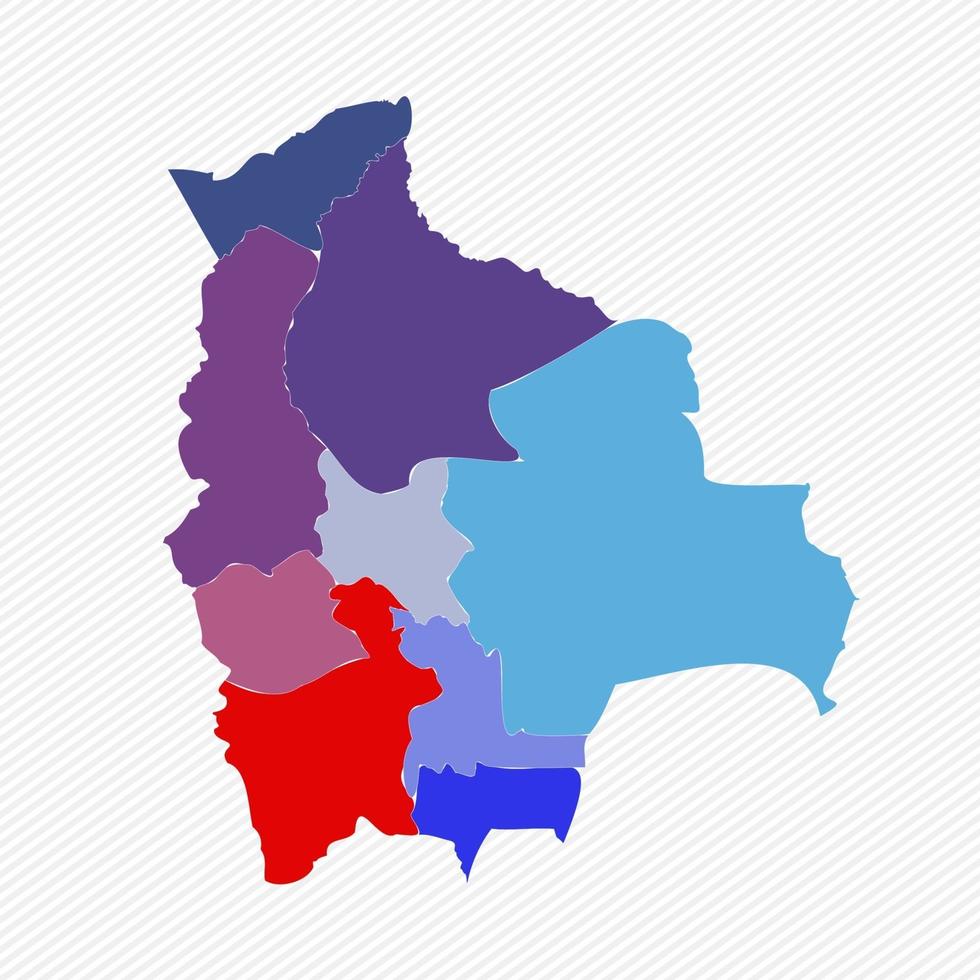 Mappa dettagliata della Bolivia con gli Stati vettore