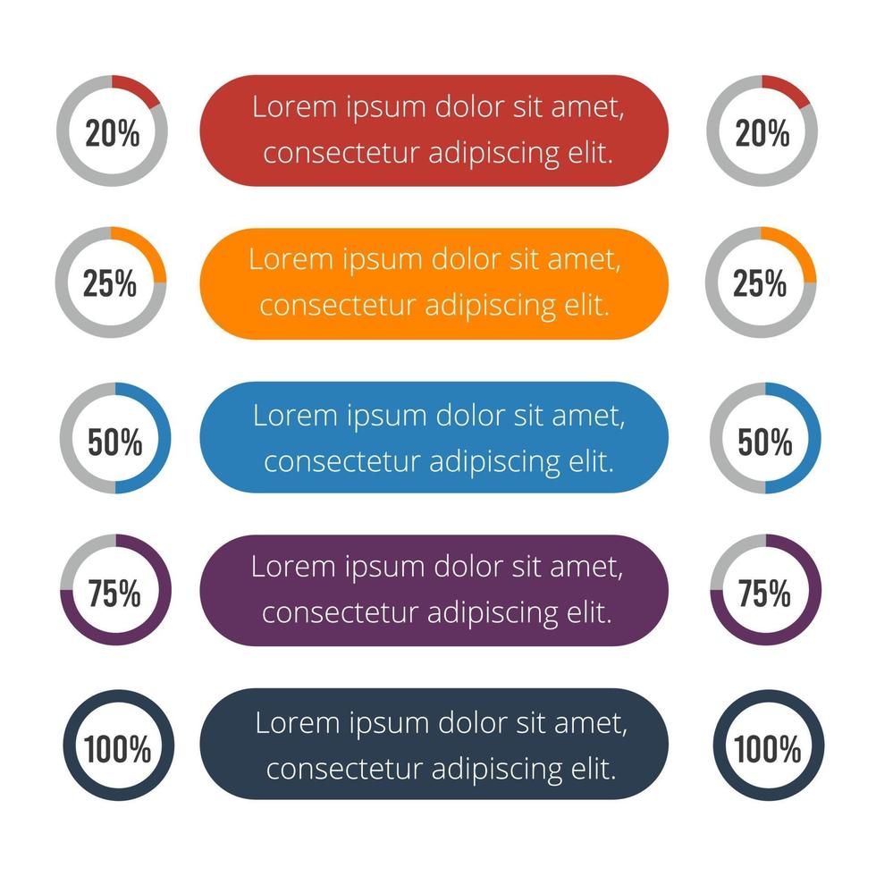 infografica colorata con percentuali vettore