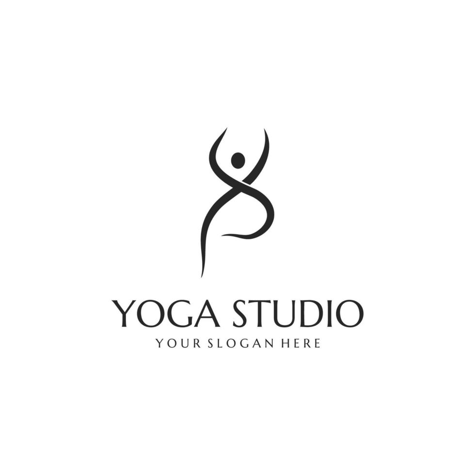 logo dello studio di yoga vettore