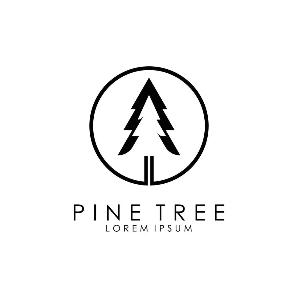 astratto logo illustrazione di un' pino albero. vettore