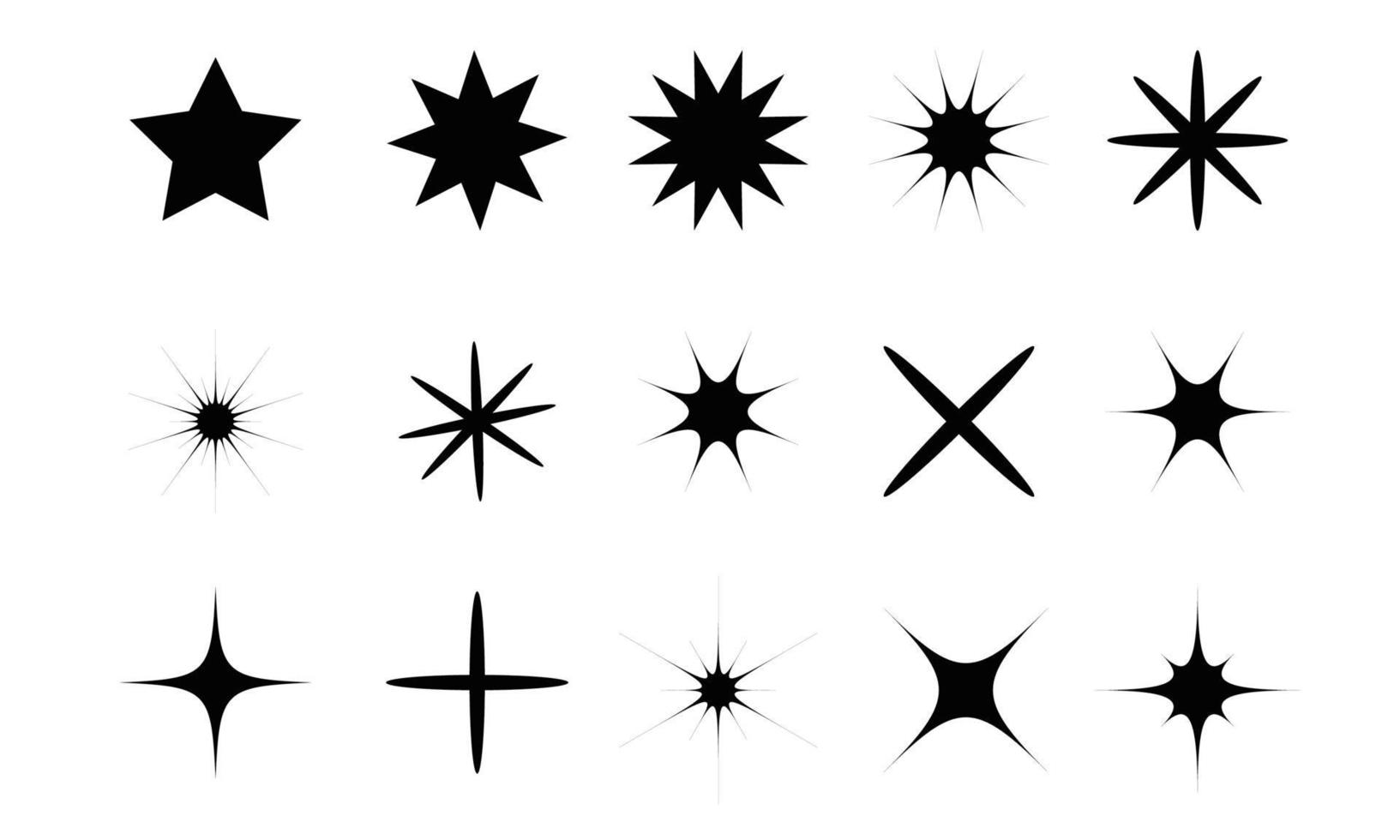 set di forme di stelle vettoriali