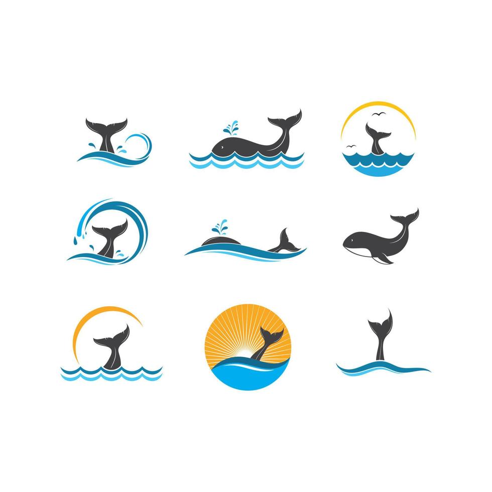 balena coda icona vettore illustrazione design