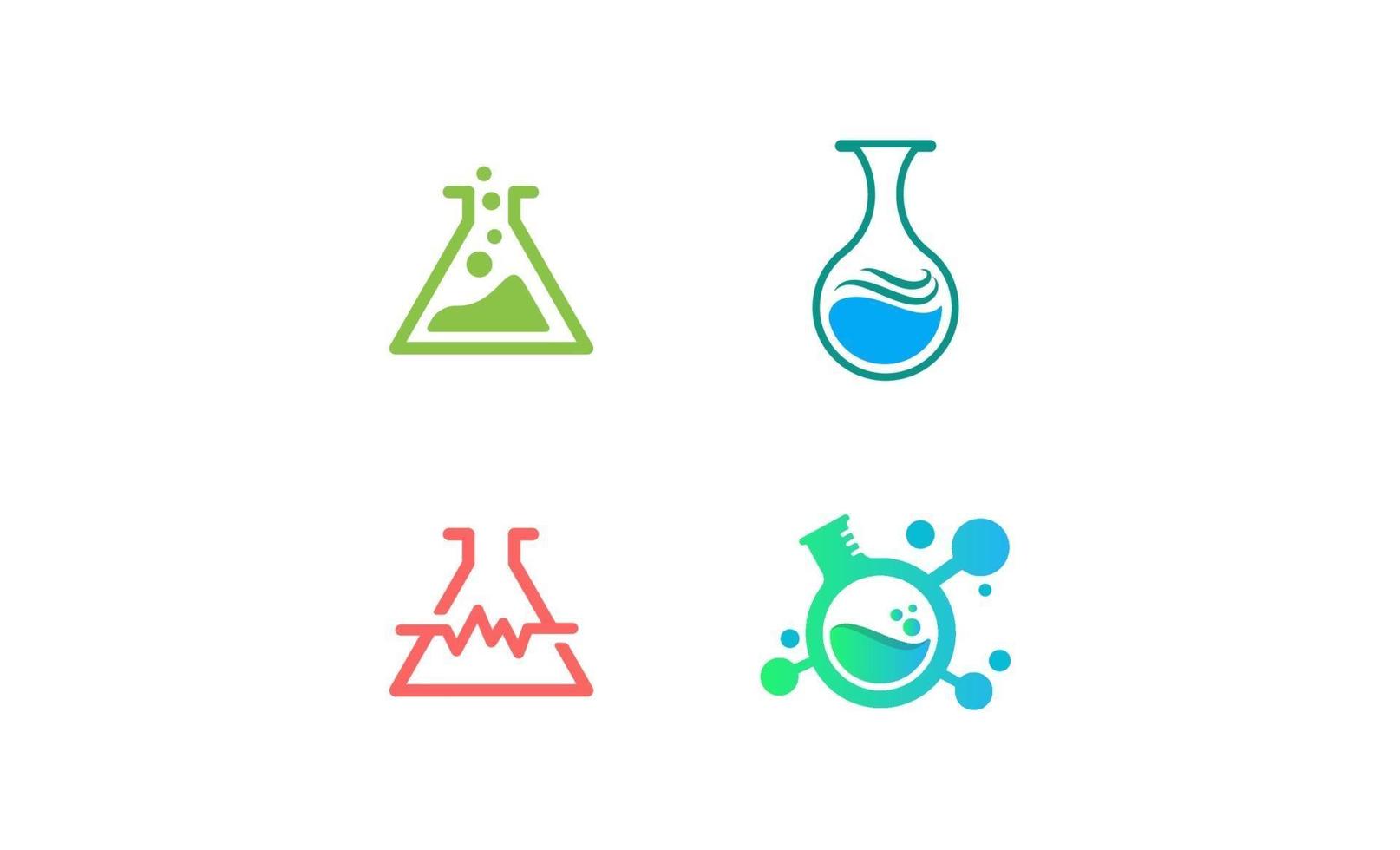 lab science creative logo set template design vector