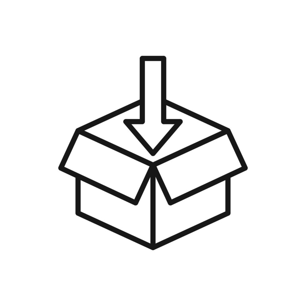 modificabile icona di pacchetto scatola, vettore illustrazione isolato su bianca sfondo. utilizzando per presentazione, sito web o mobile App