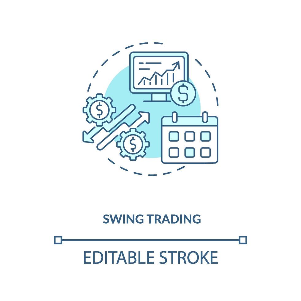 icona del concetto di swing trading vettore