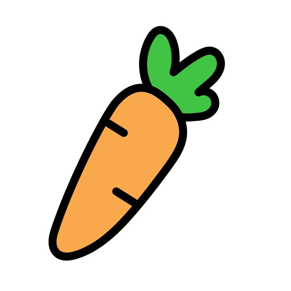 carino carota disegnato a mano icona vettore