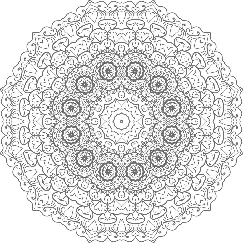 mandala ornamento schema scarabocchio disegnato a mano illustrazione. vettore alcanna tatuaggio stile, può essere Usato per tessile, colorazione libri, Telefono Astuccio Stampa, saluto carte eccetera