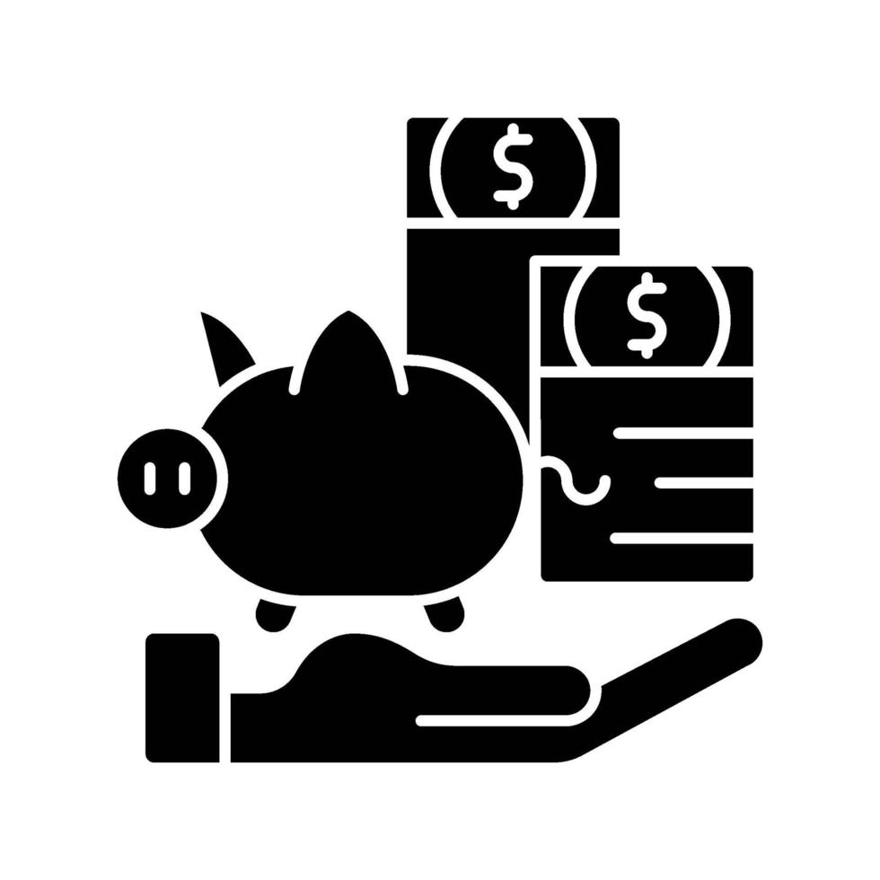icona del glifo con assicurazione di protezione del pagamento nero vettore