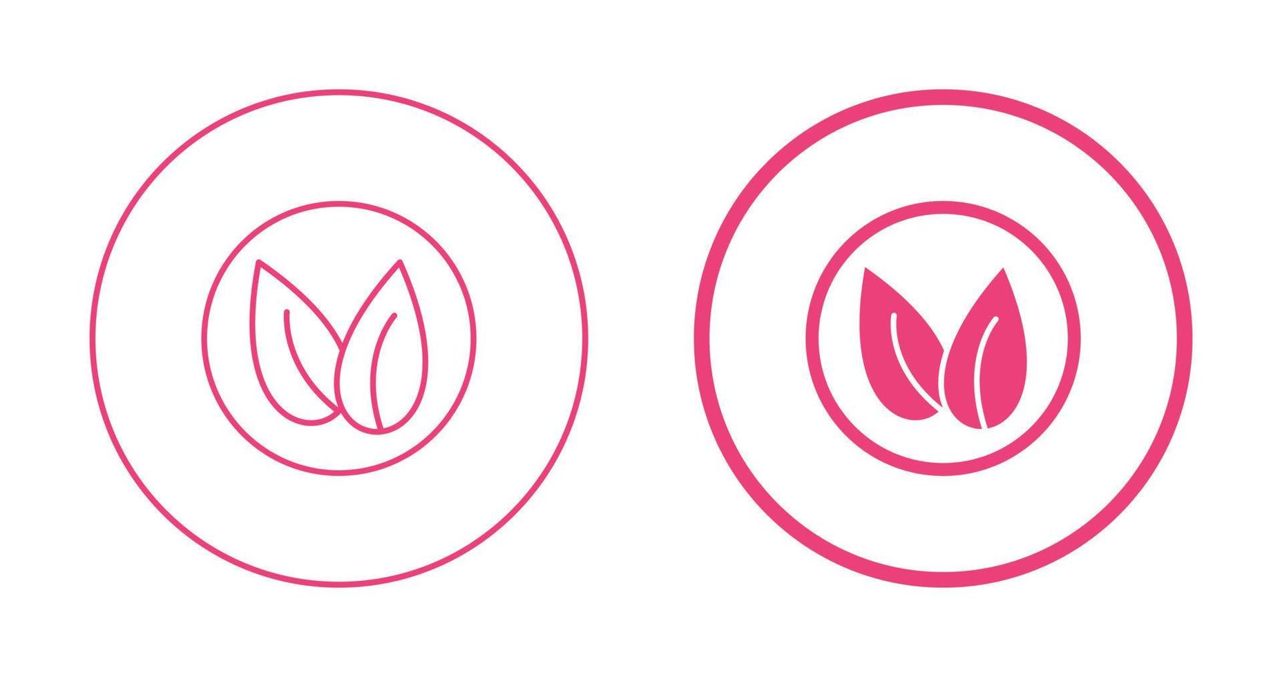 Due le foglie vettore icona