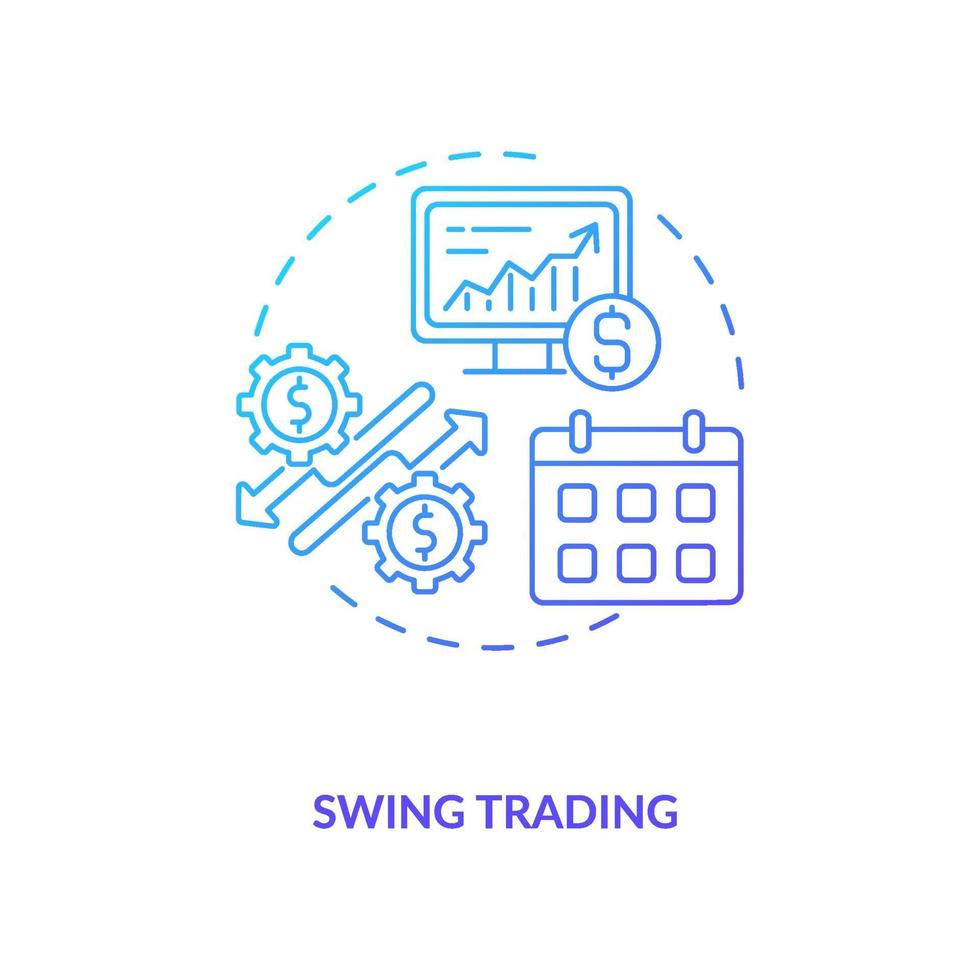 icona del concetto di swing trading vettore