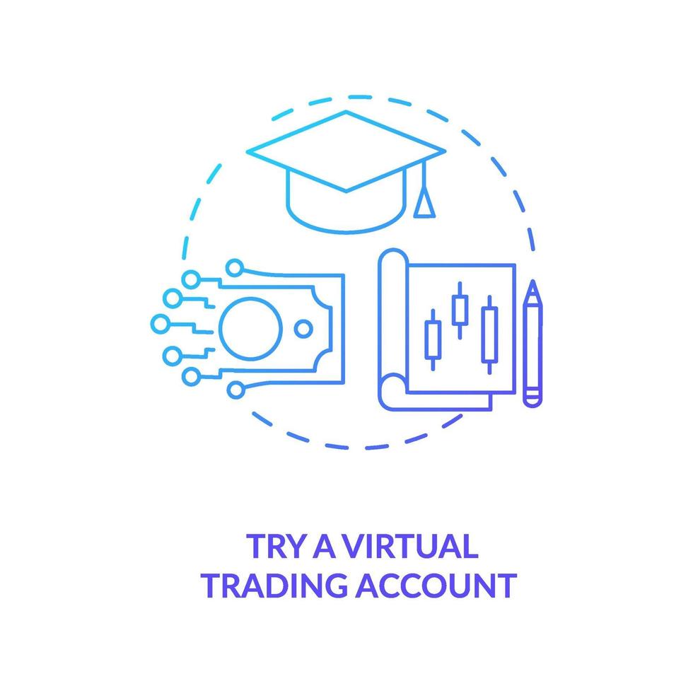 cercando icona di concetto di conto di trading virtuale vettore