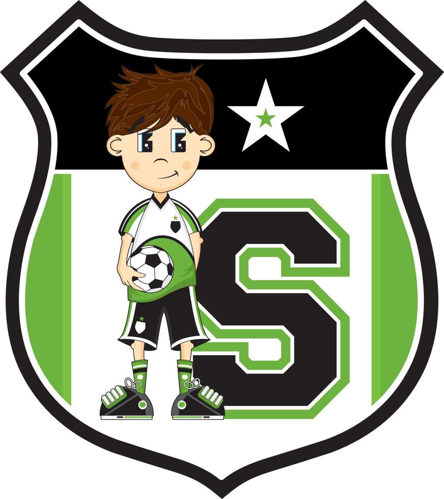 S è per calcio giocatore - alfabeto apprendimento educativo gli sport illustrazione vettore