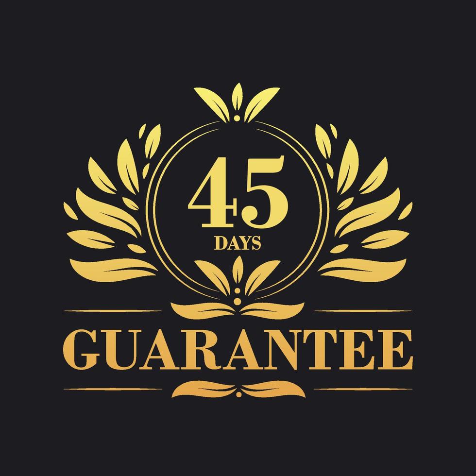 45 giorni garanzia logo vettore, 45 giorni garanzia cartello simbolo vettore