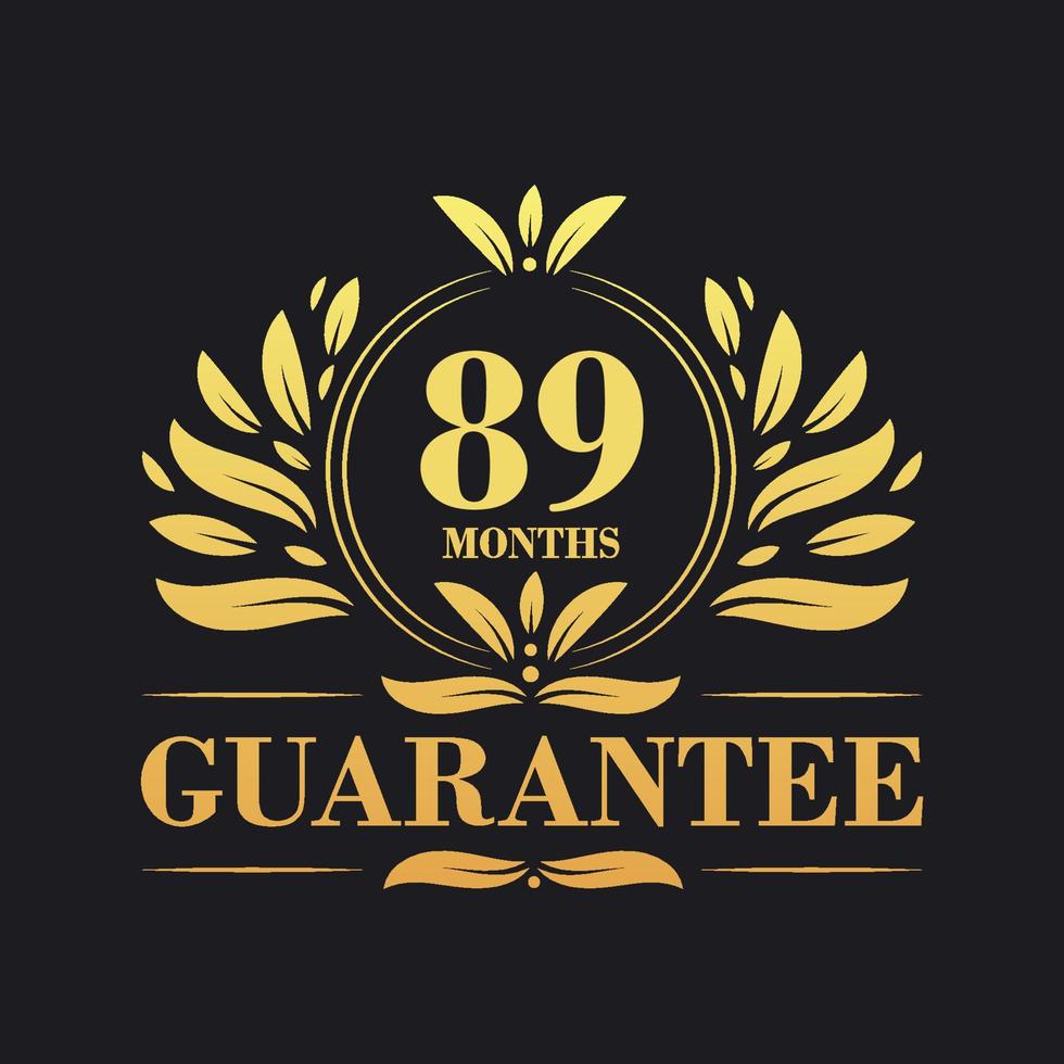 89 mesi garanzia logo vettore, 89 mesi garanzia cartello simbolo vettore