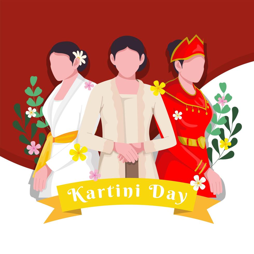 celebra il design del kartini day vettore