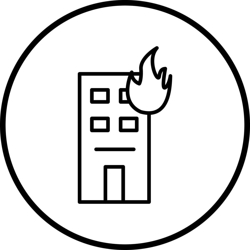 edificio fuoco vettore icona stile