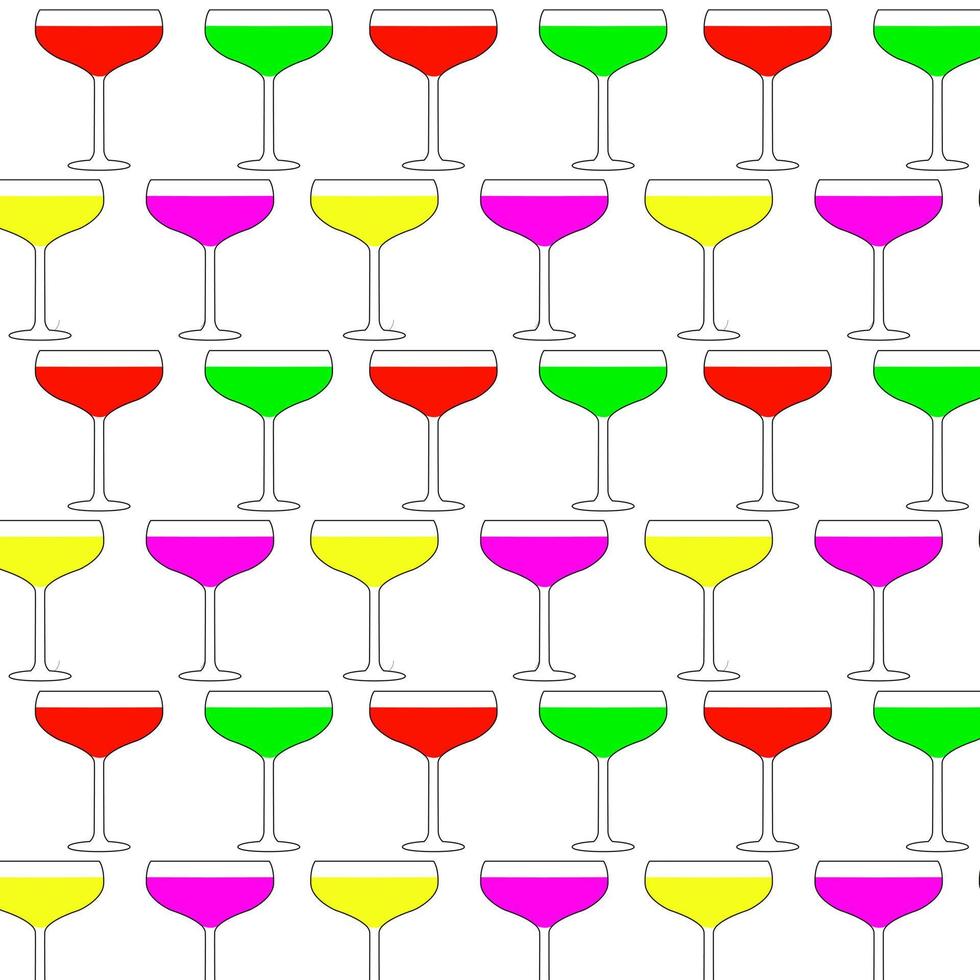 alcolizzato colore cocktail senza soluzione di continuità modello su un' bianca sfondo. festa bevande concetto. vettore illustrazione