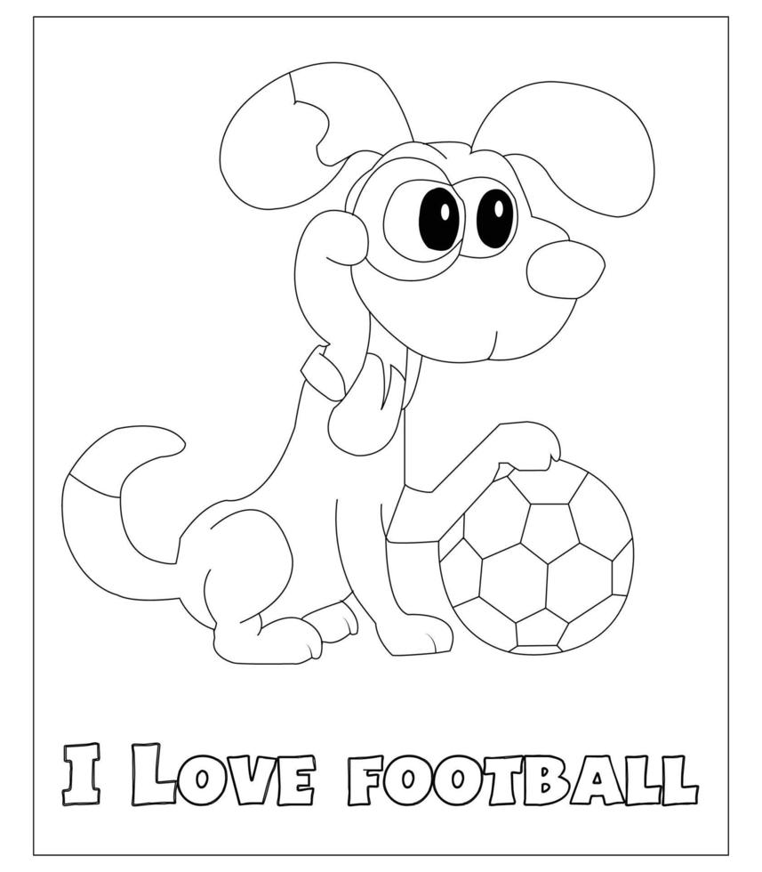 divertente cane giocando calcio, vettore illustrazione, per bambini e adulto