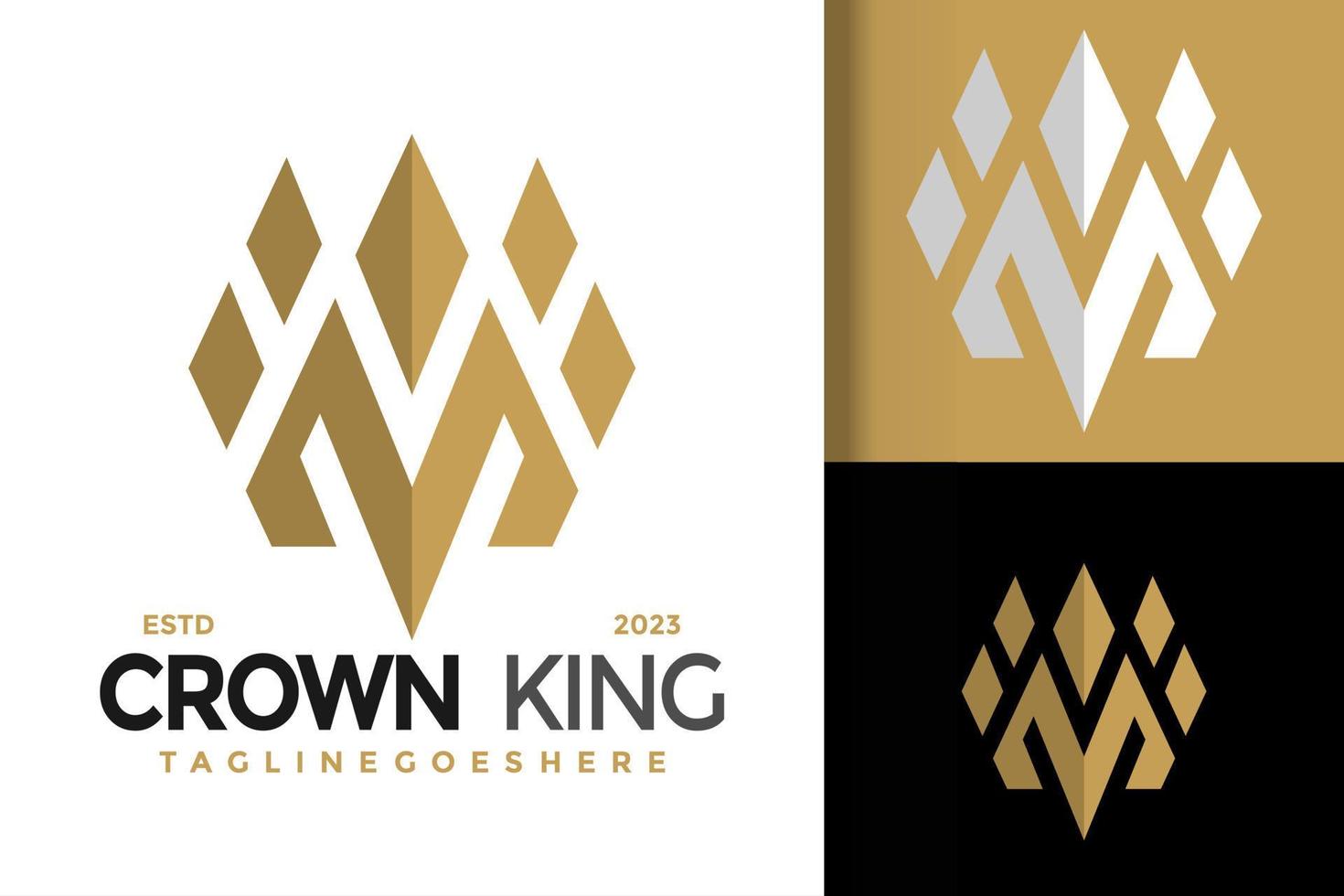 lettera m monarca corona logo vettore icona illustrazione