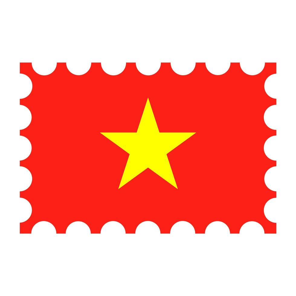 affrancatura francobollo con Vietnam bandiera. vettore illustrazione.