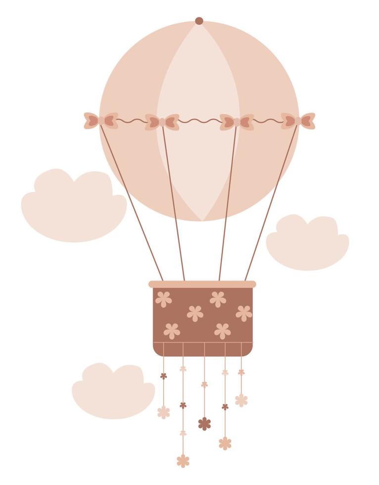 vettore illustrazione ballon e nube io rosa colore